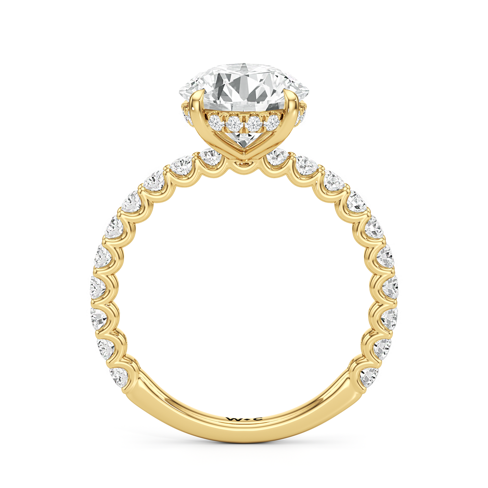 The Arc Classic Engagement Ring with Round Cut Diamond in 14KT Yellow Gold view 2
