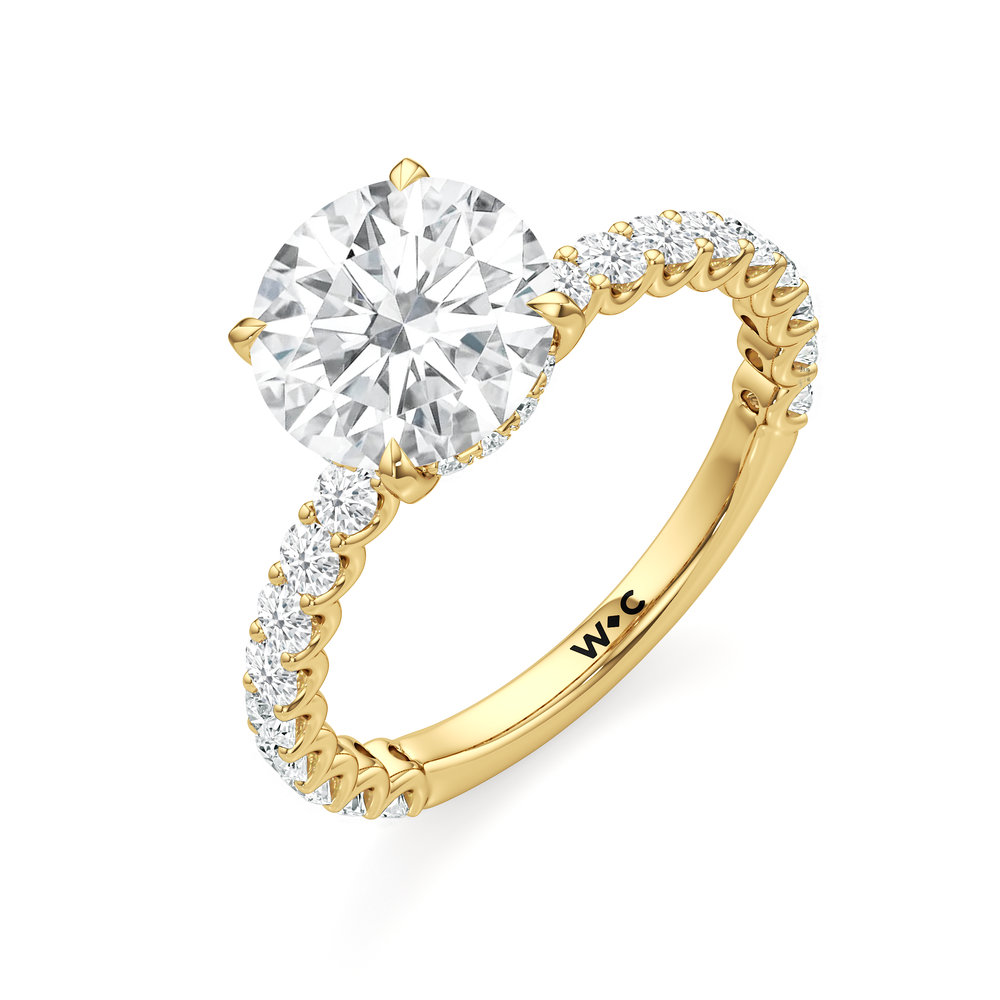 The Arc Classic Engagement Ring with Round Cut Diamond in 14KT Yellow Gold view 3
