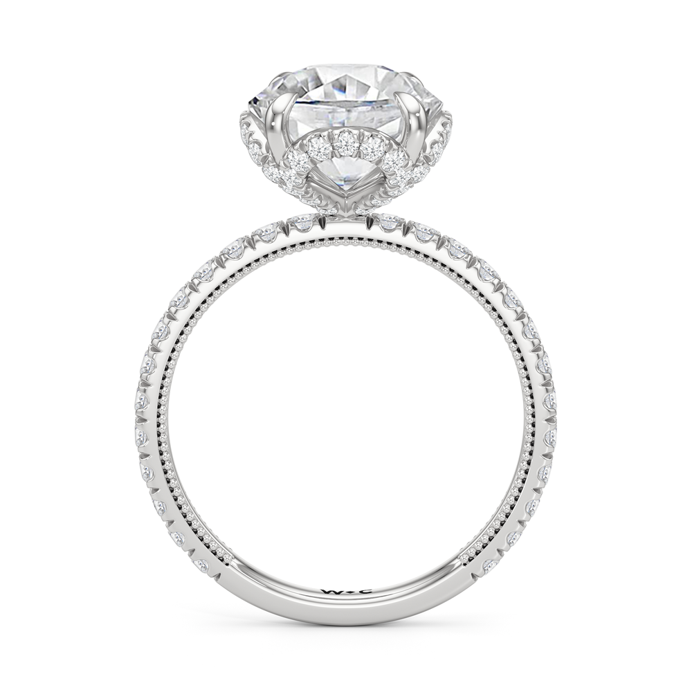 The Chrysler Solitaire Ring with Round Cut Diamond in 14KT Platinum view 3
