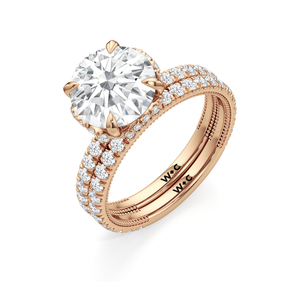 The Chrysler Solitaire Ring with Oval Cut Diamond in 14KT Rose Gold view 5
