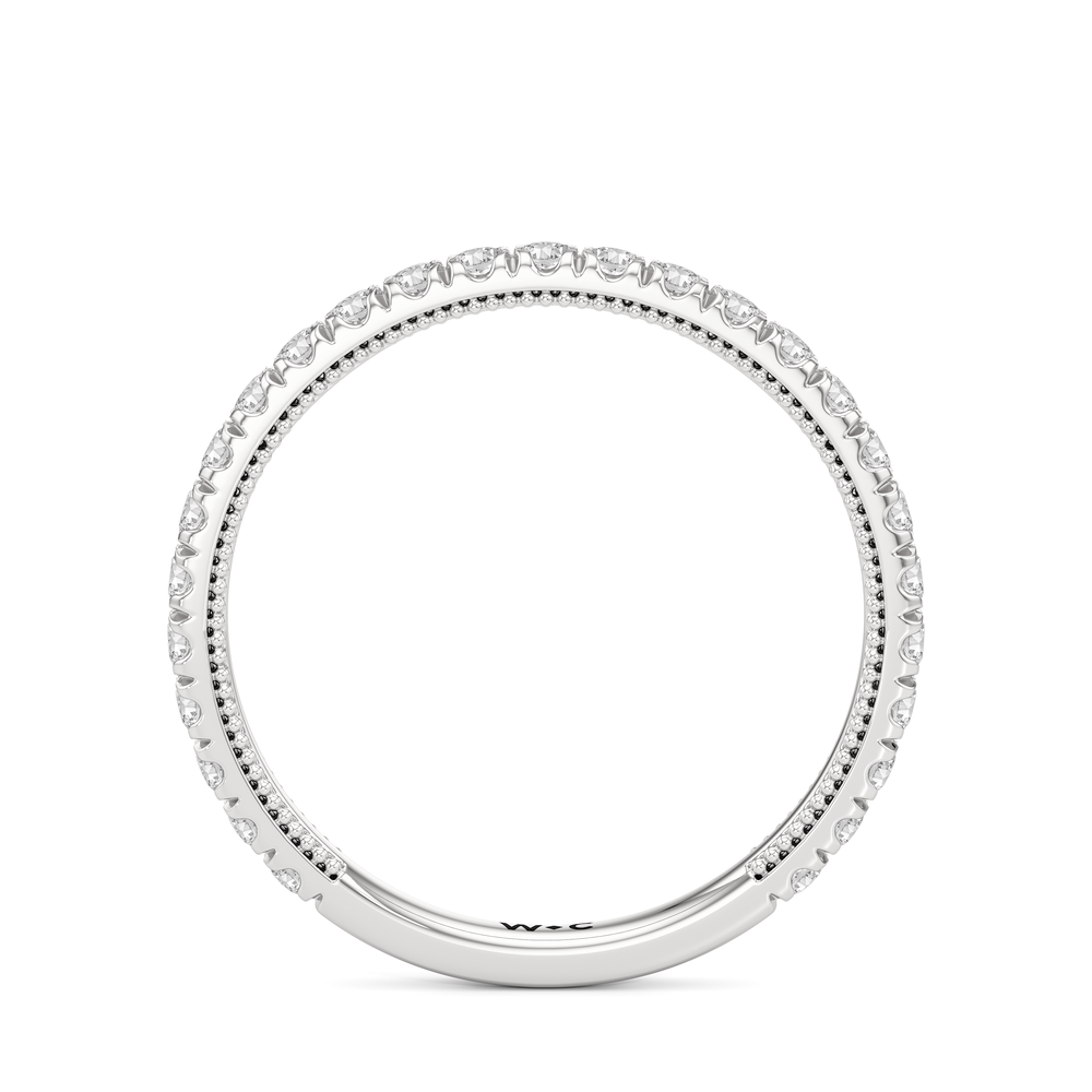 The Chrysler Diamond Wedding Band with Platinum Cut Diamond in 14KT Platinum view 2
