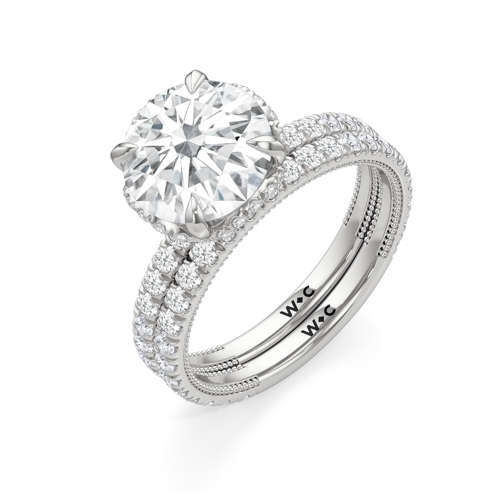 The Chrysler Solitaire Ring with Round Cut Diamond in 14KT Platinum view 5
