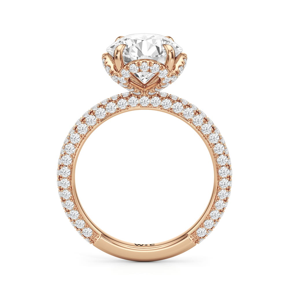 The Chrysler Edge Ring with Round Cut Diamond in 14KT Rose Gold view 2
