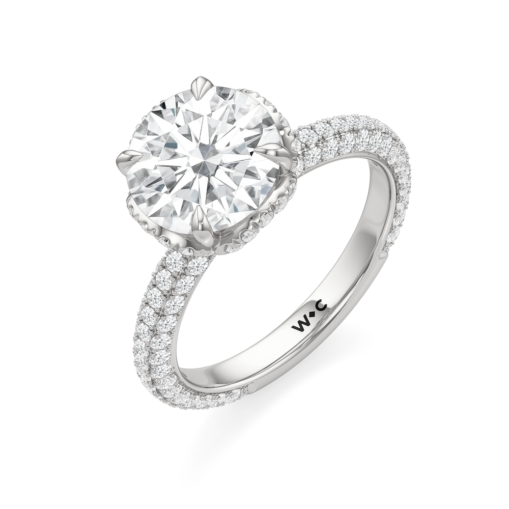 The Chrysler Edge Ring with Round Cut Diamond in 14KT Platinum view 3
