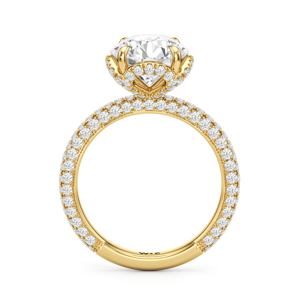 The Chrysler Edge Ring with Round Cut Diamond in 14KT Yellow Gold view 2

