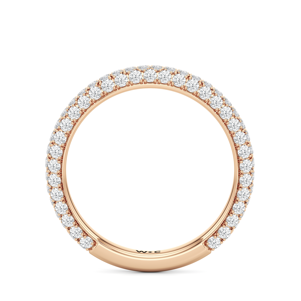 The Chrysler Edge Diamond Wedding Band with 18KT Rose Gold Cut Diamond in 14KT Rose Gold view 2
