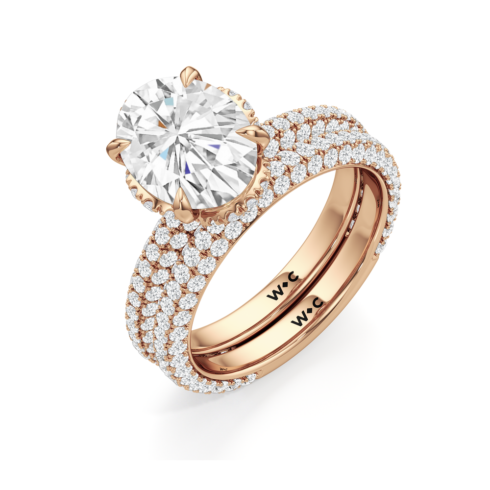 The Chrysler Edge Ring with Round Cut Diamond in 14KT Rose Gold view 4
