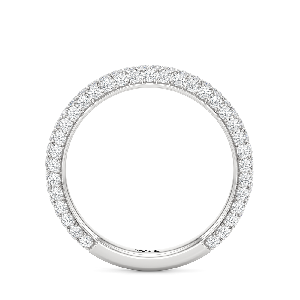 The Chrysler Edge Diamond Wedding Band with Platinum Cut Diamond in 14KT Platinum view 2
