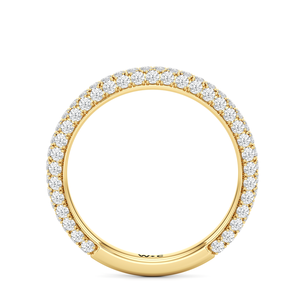 The Chrysler Edge Diamond Wedding Band with 18KT Yellow Gold Cut Diamond in 14KT Yellow Gold view 2
