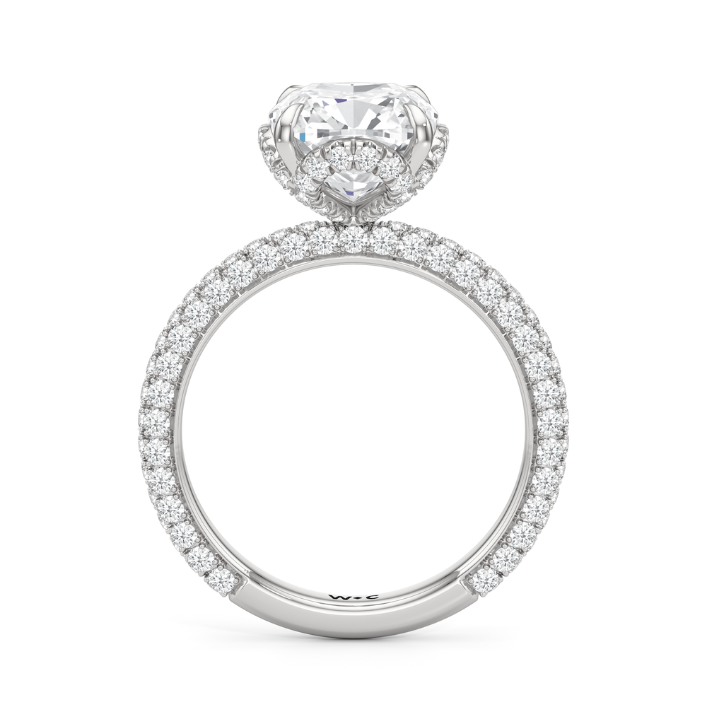 The Chrysler Edge Ring with Cushion Cut Diamond in 14KT Platinum view 2

