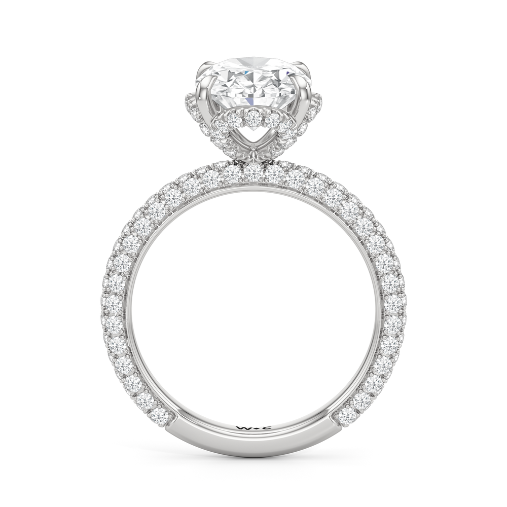 The Chrysler Edge Ring with Oval Cut Diamond in 14KT Platinum view 2
