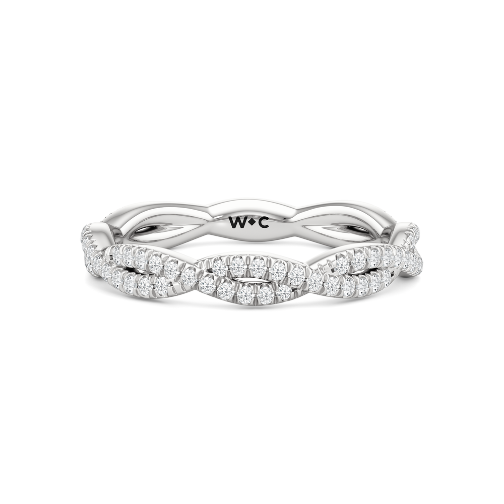 The Chrysler Apex Diamond Wedding Band with Platinum Cut Diamond in 14KT Platinum view 1
