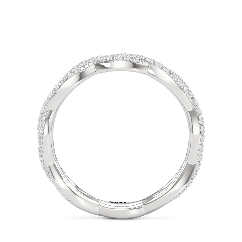 The Chrysler Apex Diamond Wedding Band with Platinum Cut Diamond in 14KT Platinum view 2
