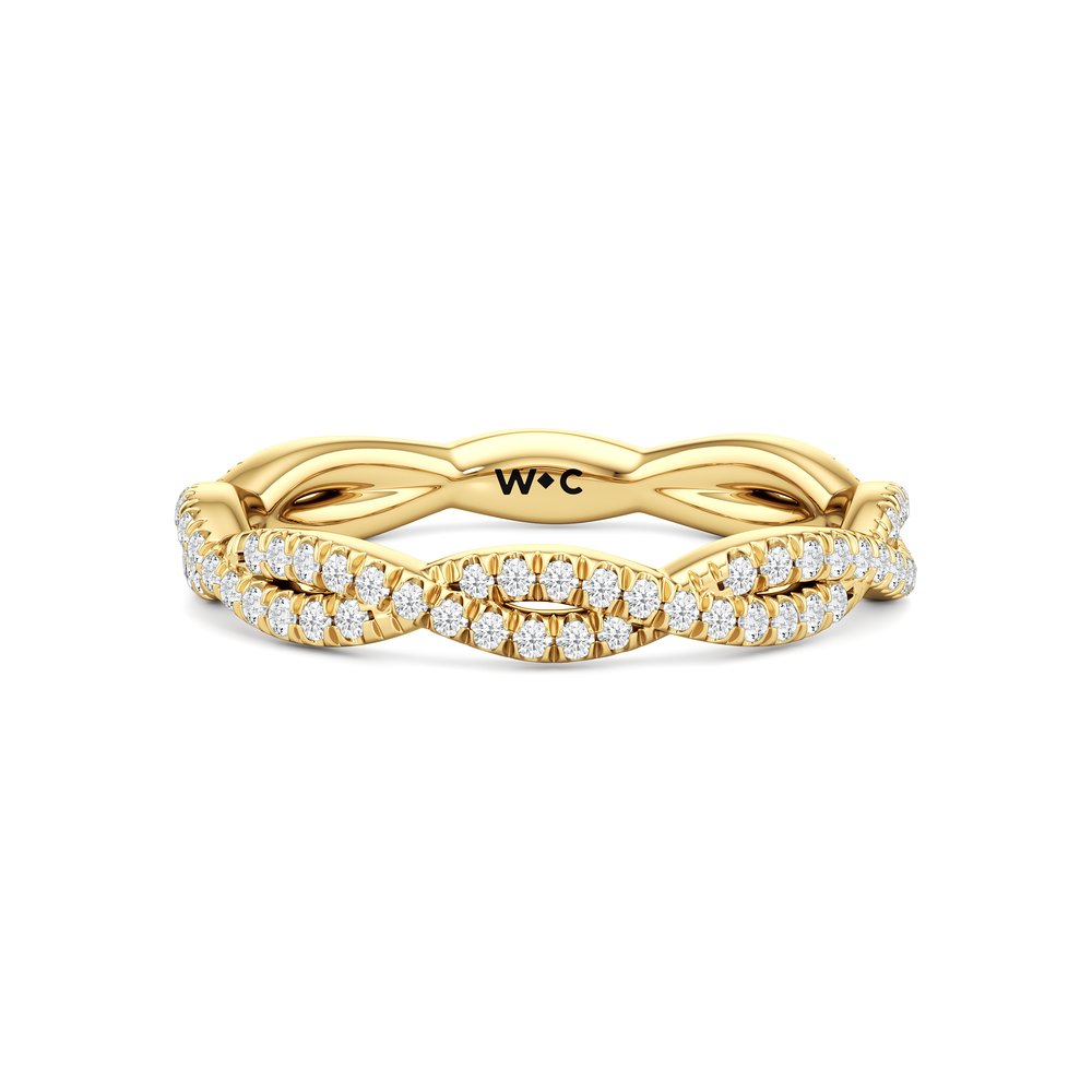 The Chrysler Apex Diamond Wedding Band with 18KT Yellow Gold Cut Diamond in 14KT Yellow Gold view 1
