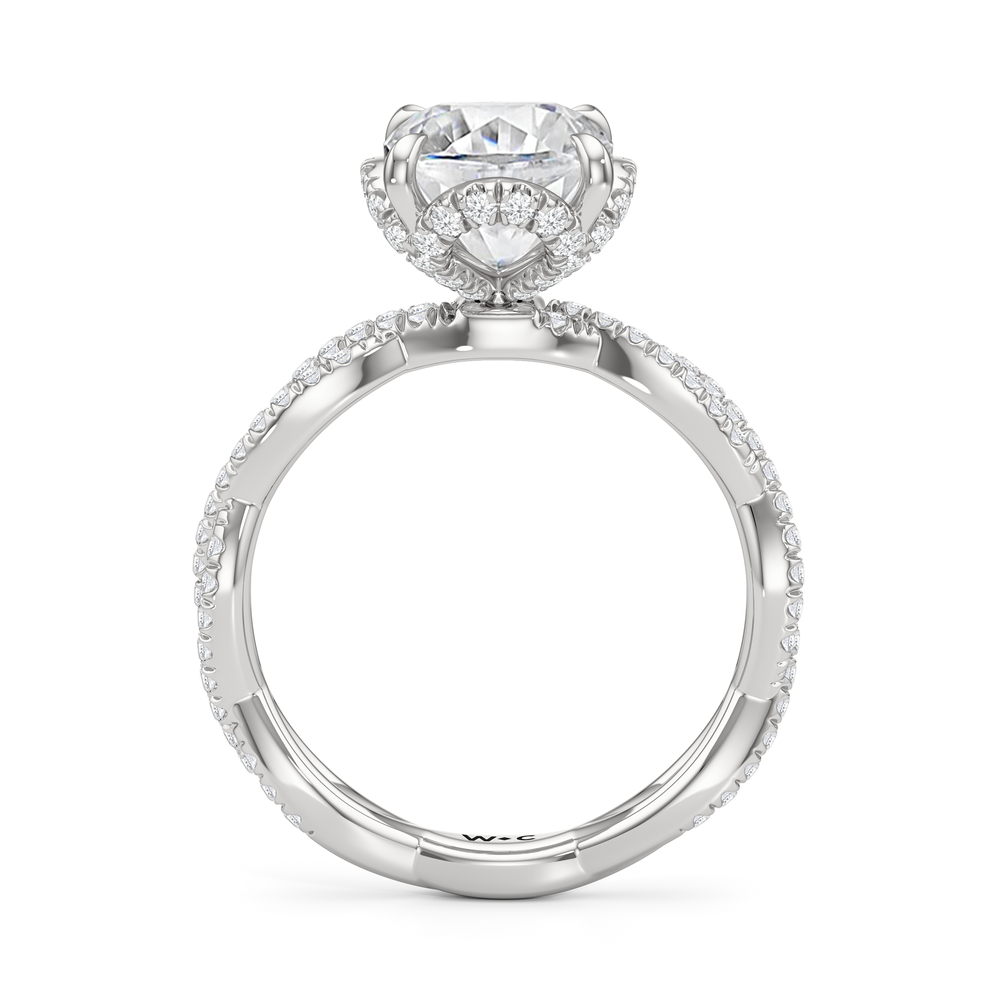 The Chrysler Apex Ring with Cushion Cut Diamond in 14KT Platinum view 2

