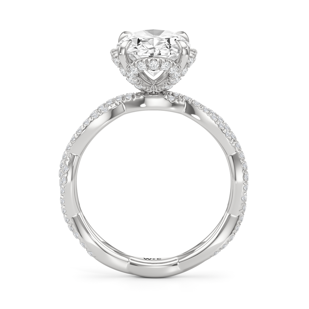 The Chrysler Apex Ring with Oval Cut Diamond in 14KT Platinum view 2
