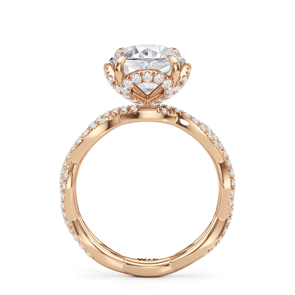 The Chrysler Apex Ring with Round Cut Diamond in 14KT Rose Gold view 2
