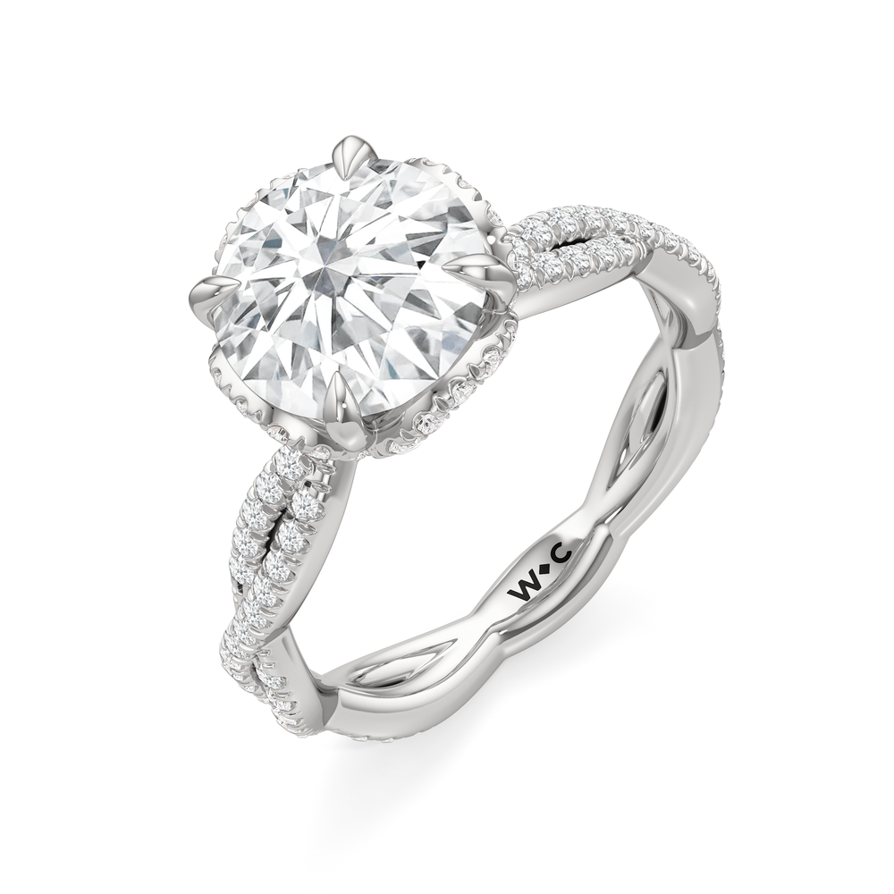 The Chrysler Apex Ring with Round Cut Diamond in 14KT Platinum view 3
