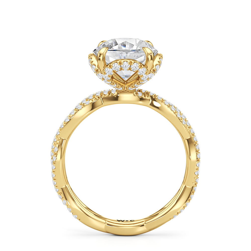 The Chrysler Apex Ring with Round Cut Diamond in 14KT Yellow Gold view 2
