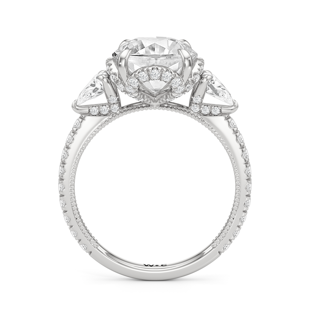 The Chrysler Tier Ring with Round Cut Diamond in 14KT Platinum view 3
