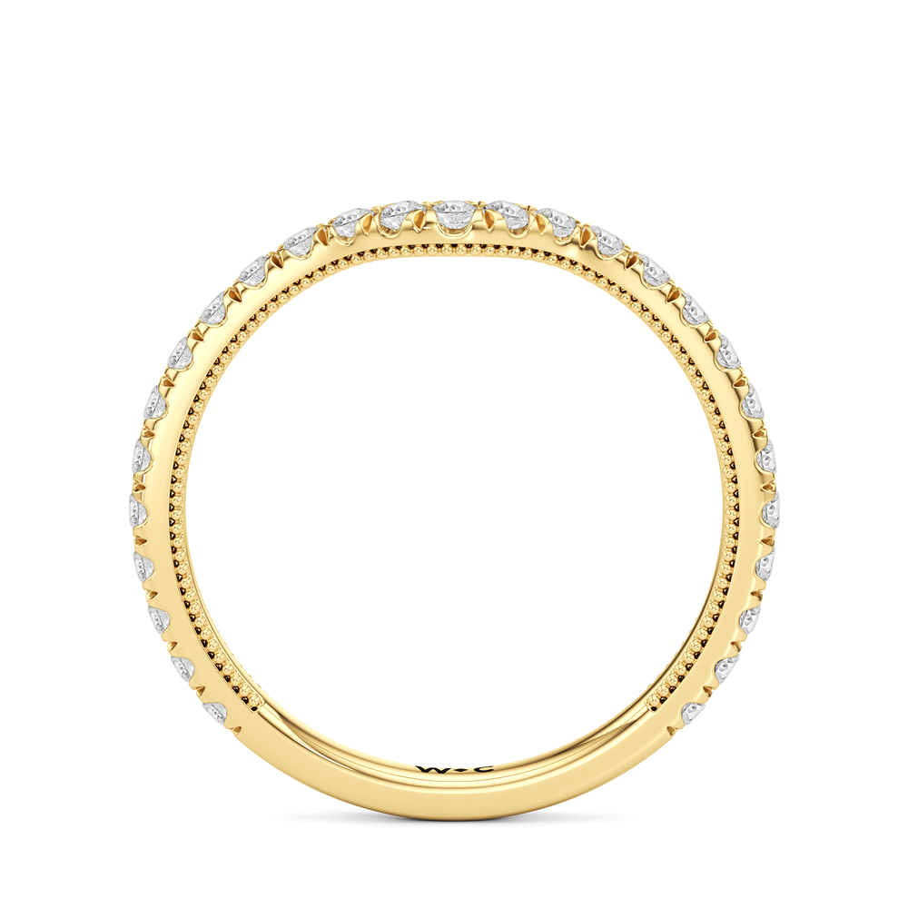 The Chrysler Tier Diamond Wedding Band with 18KT Yellow Gold Cut Diamond in 14KT Yellow Gold view 2
