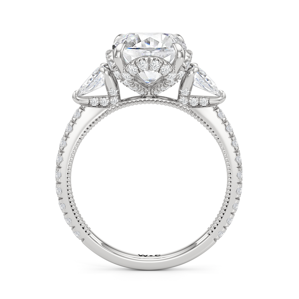 The Chrysler Tier Ring with Cushion Cut Diamond in 14KT Platinum view 3
