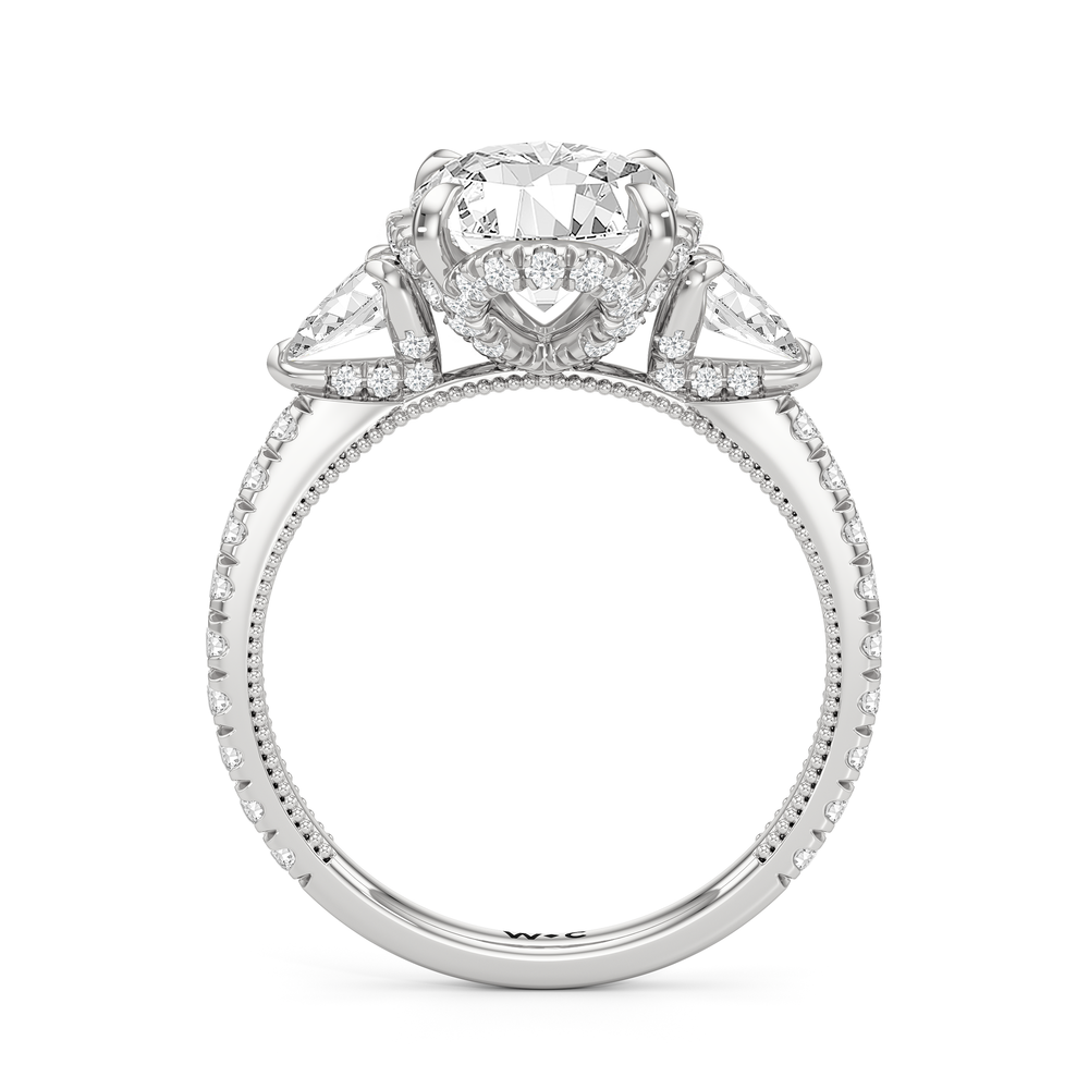 The Chrysler Tier Ring with Oval Cut Diamond in 14KT Platinum view 3
