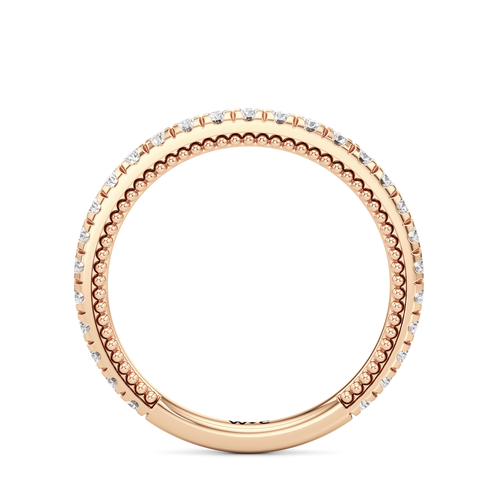 The Peony Wedding Band with 18KT Rose Gold Cut Diamond in 14KT Rose Gold view 2

