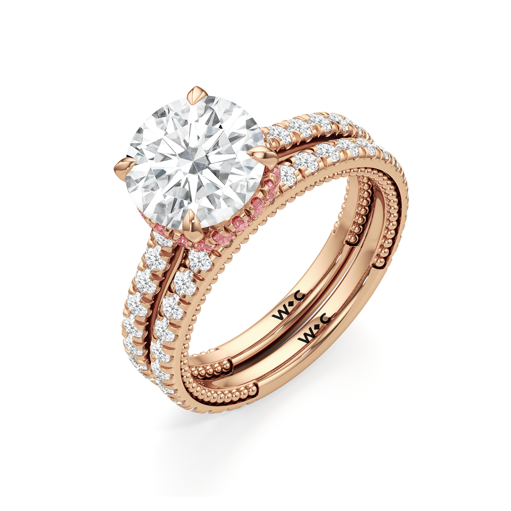 The Peony Ring with Round Cut Diamond in 14KT Rose Gold view 6
