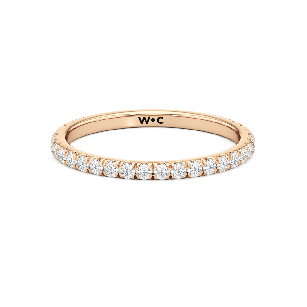 The Rose Wedding Band with 18KT Rose Gold Cut Diamond in 14KT Rose Gold view 1

