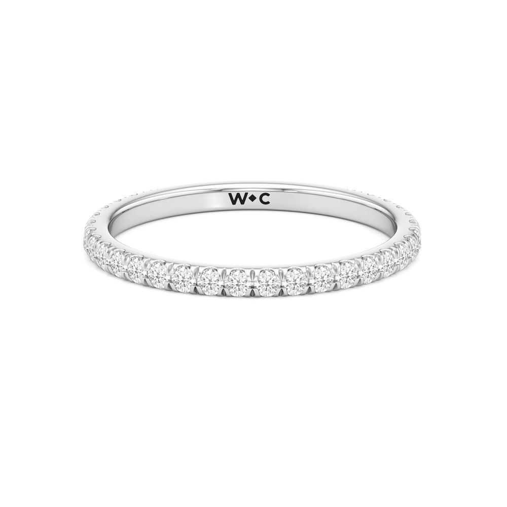 The Rose Wedding Band with Platinum Cut Diamond in 14KT Platinum view 1
