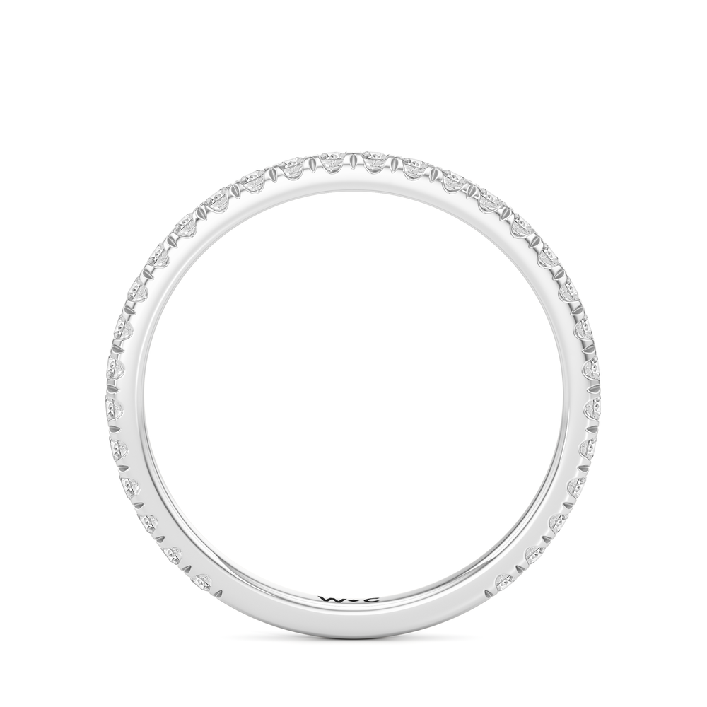 The Rose Wedding Band with Platinum Cut Diamond in 14KT Platinum view 2
