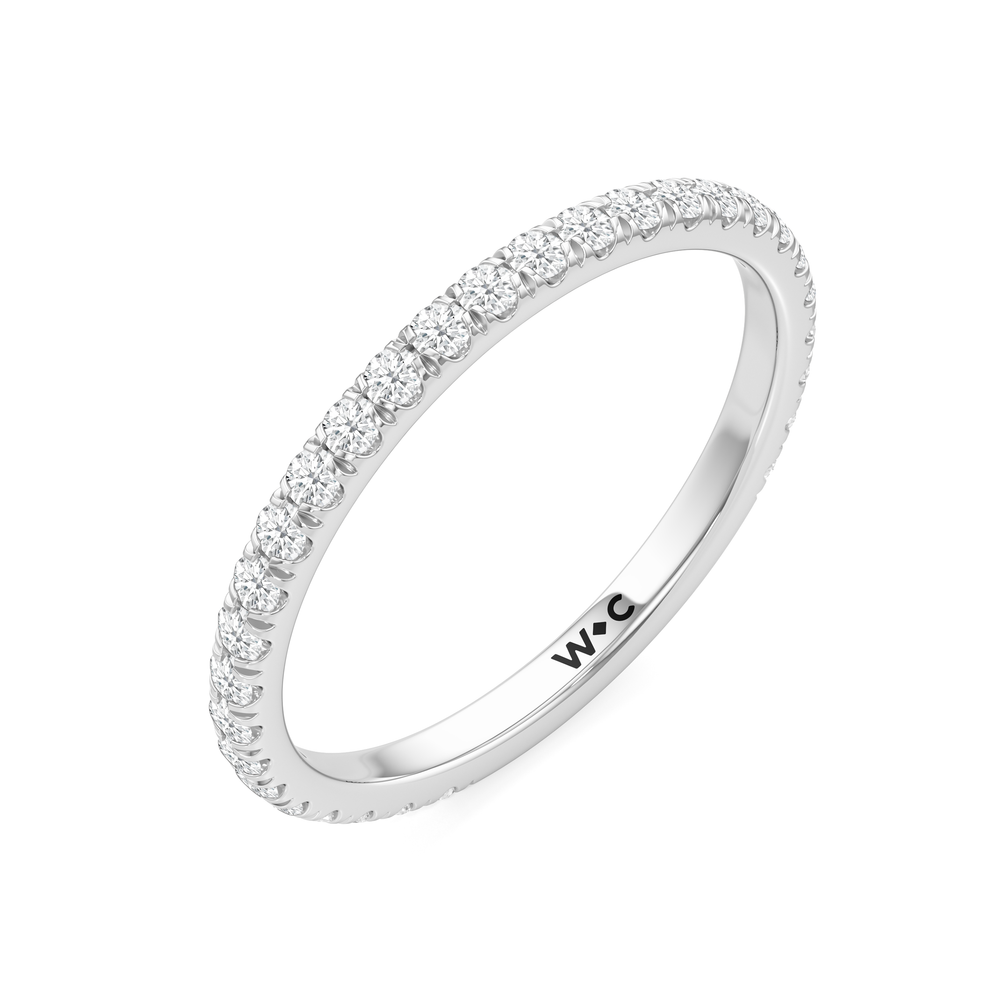 The Rose Wedding Band with Platinum Cut Diamond in 14KT Platinum view 4
