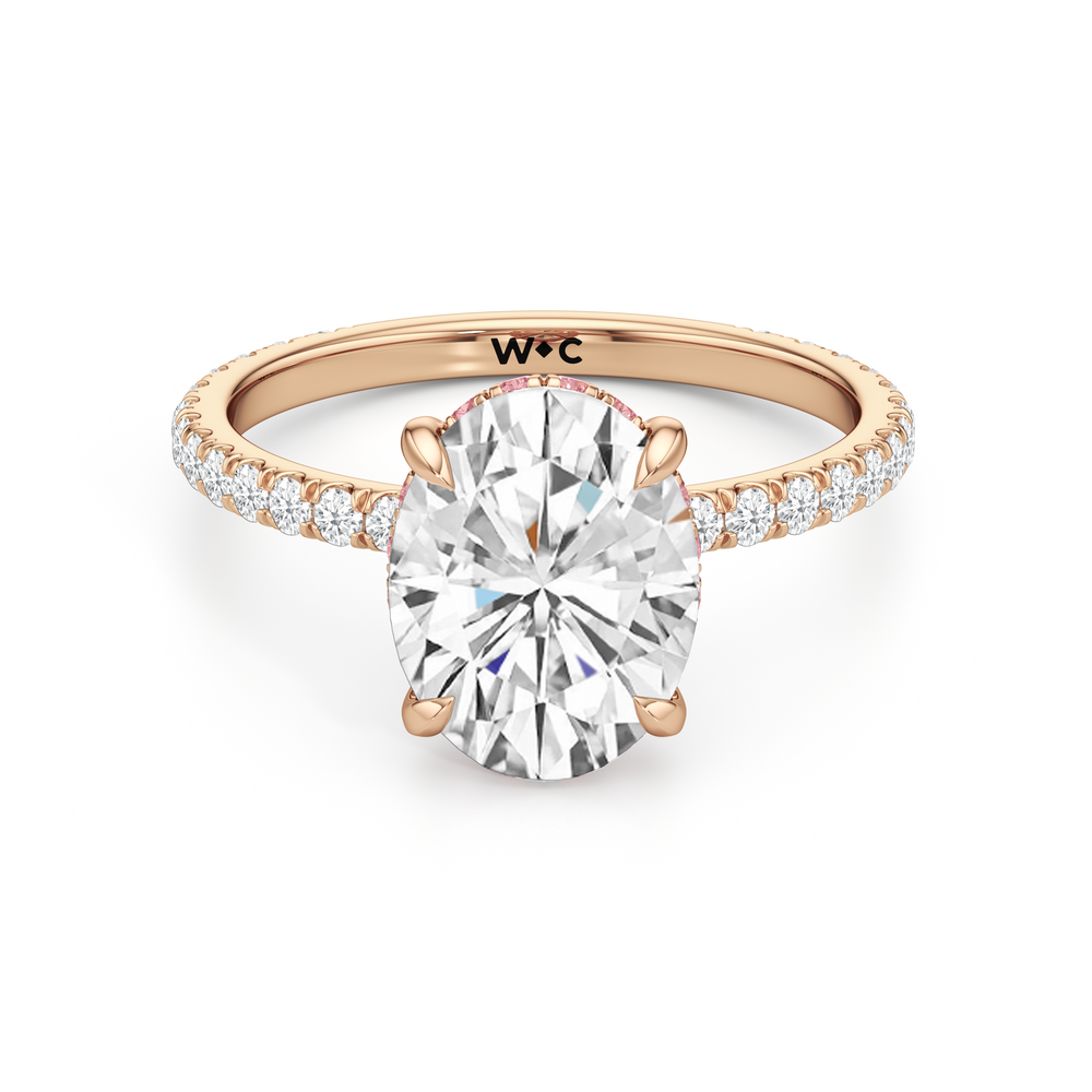 Oval Cut The Rose Ring with Lab Grown Diamond in 14KT Rose Gold view 1
