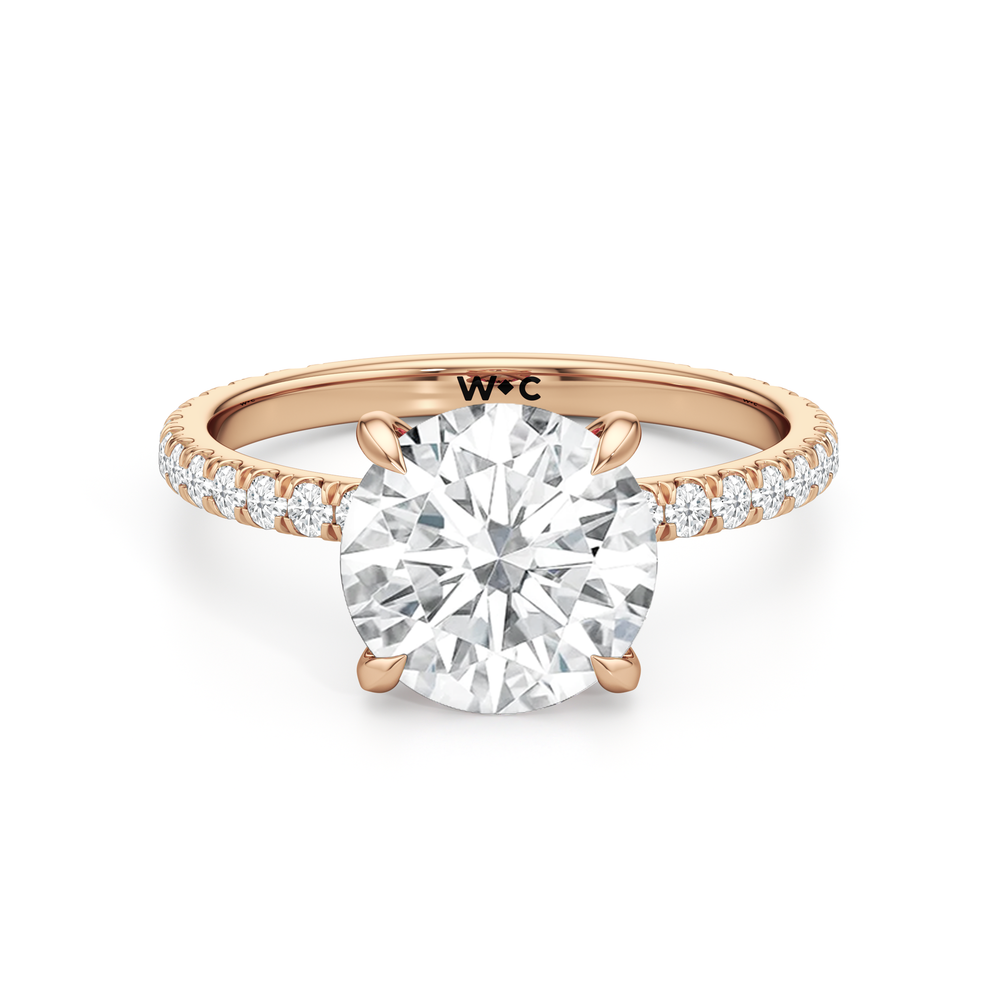 Round Cut The Rose Ring with Lab Grown Diamond in 14KT Rose Gold view 1
