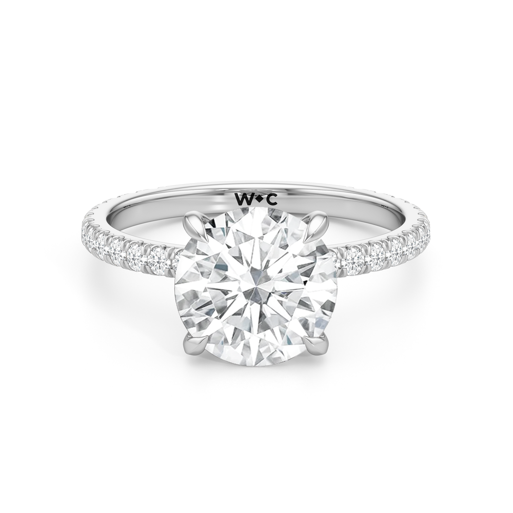Round Cut The Rose Ring with Lab Grown Diamond in 14KT Platinum view 1
