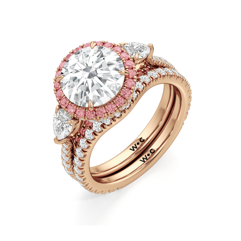 The Dahlia Ring with Oval Cut Diamond in 14KT Rose Gold view 5
