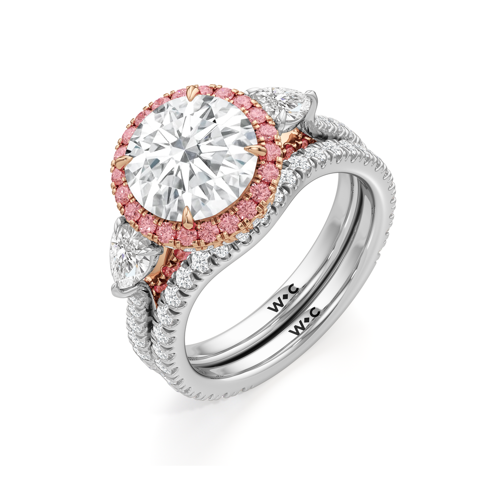 The Dahlia Ring with Princess Cut Diamond in 14KT White & Rose Gold view 5
