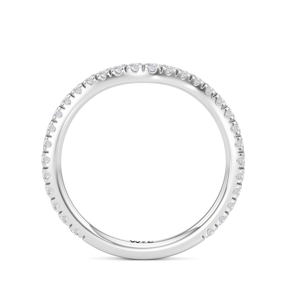 The Dahlia Wedding Band with Platinum Cut Diamond in 14KT Platinum view 2
