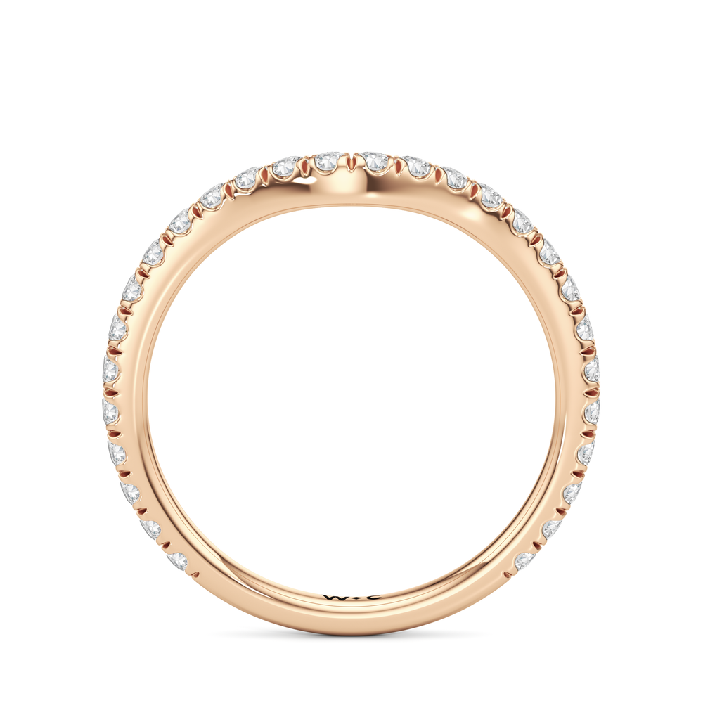 The Rosaline Wedding Band with 18KT Rose Gold Cut Diamond in 14KT Rose Gold view 2
