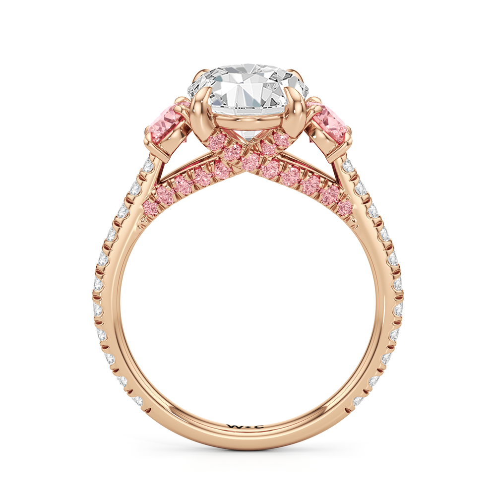 The Rosaline Ring with Oval Cut Diamond in 14KT Rose Gold view 2
