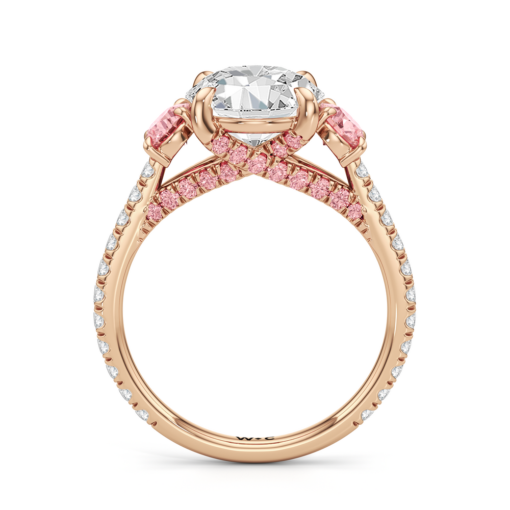 The Rosaline Ring with Round Cut Diamond in 14KT Rose Gold view 2
