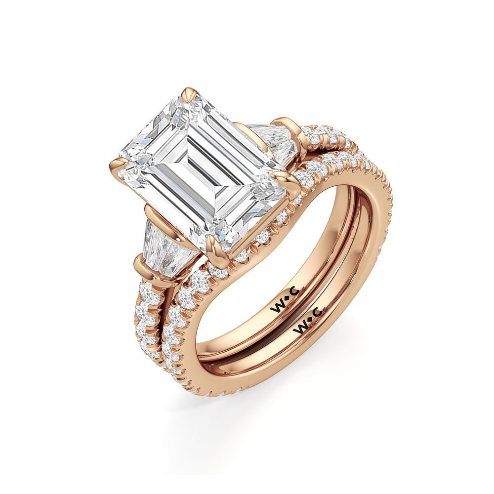 The Surrey Diamond Wedding Band with 18KT Rose Gold Cut Diamond in 14KT Rose Gold view 3
