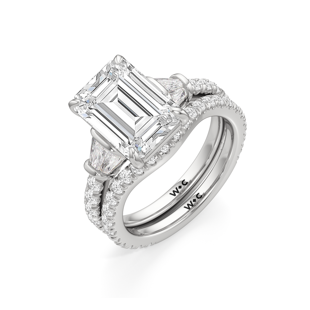 The Surrey Ring with Emerald Cut Diamond in 14KT Platinum view 5
