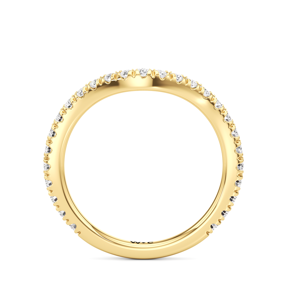 The Surrey Diamond Wedding Band with 18KT Yellow Gold Cut Diamond in 14KT Yellow Gold view 2
