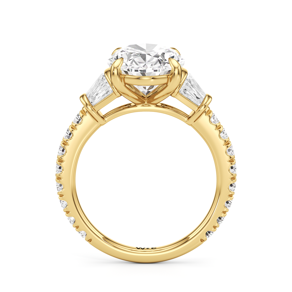 The Surrey Ring with Oval Cut Diamond in 14KT Yellow Gold view 3
