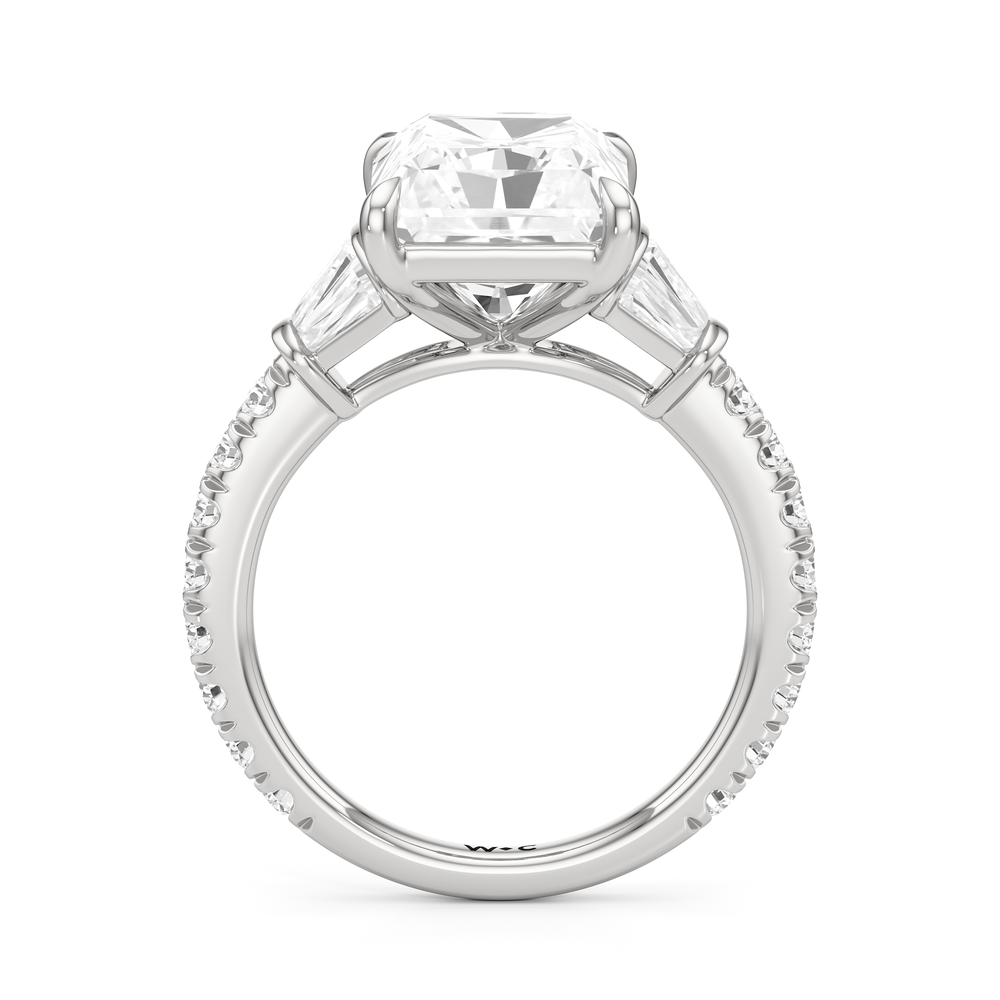 The Surrey Ring with Radiant Cut Diamond in 14KT Platinum view 3
