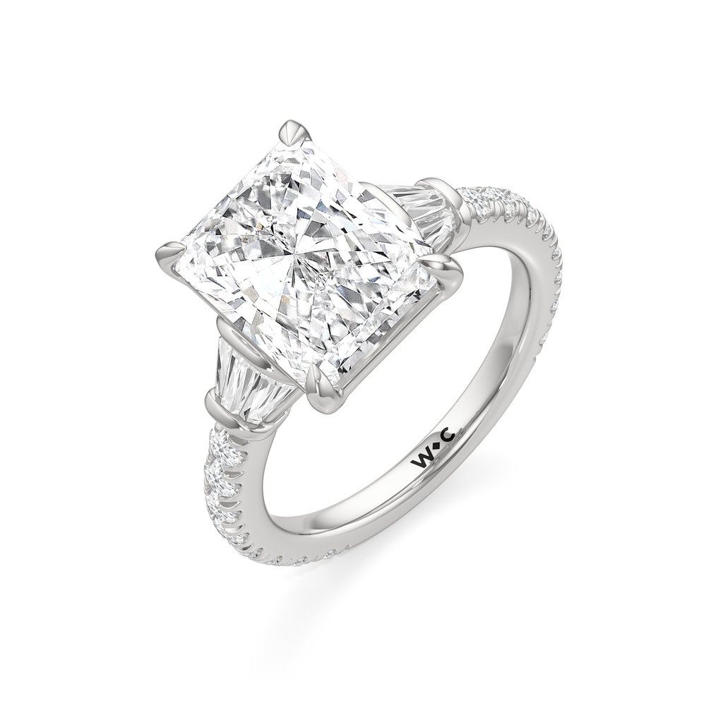 The Surrey Ring with Radiant Cut Diamond in 14KT Platinum view 4
