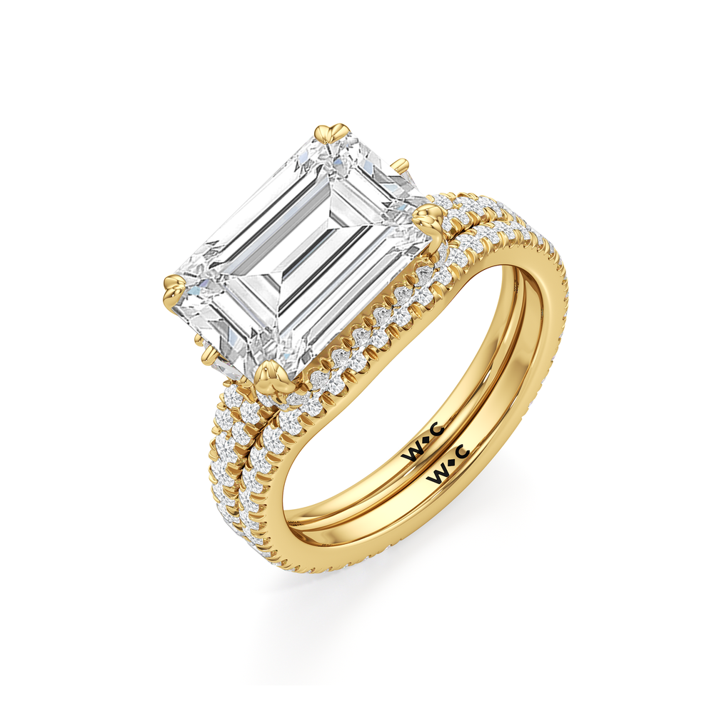 The Lorimer Ring with West Emerald Cut Diamond in 14KT Yellow Gold view 5
