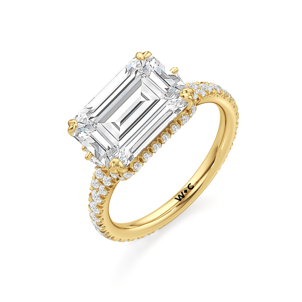 The Lorimer Ring with West Emerald Cut Diamond in 14KT Yellow Gold view 4
